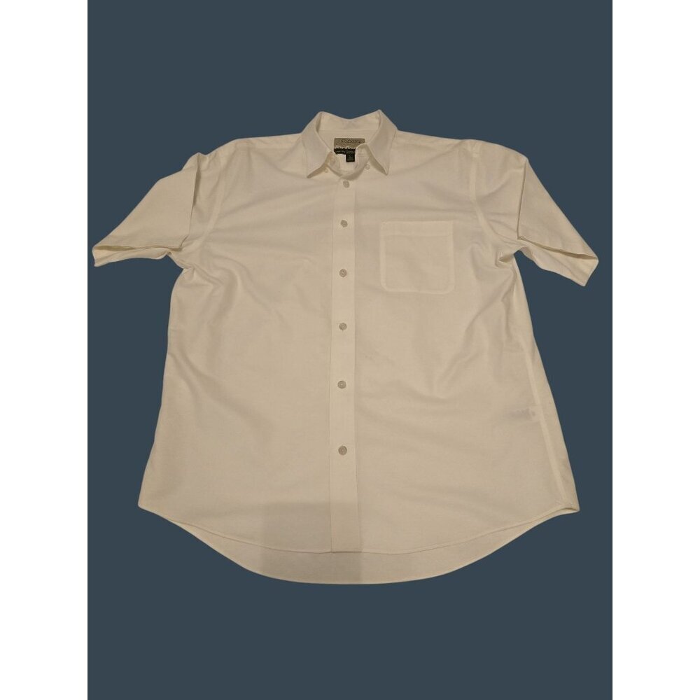 Cabela's Outfitter Men's Light Tan/Beige Short Sleeve Button Up Shirt Size Large